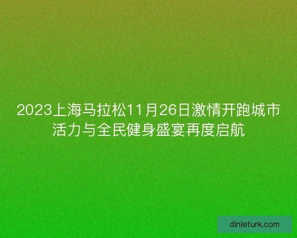 2023上海马拉松11月26日激情开跑城市活力与全民健身盛宴再度启航